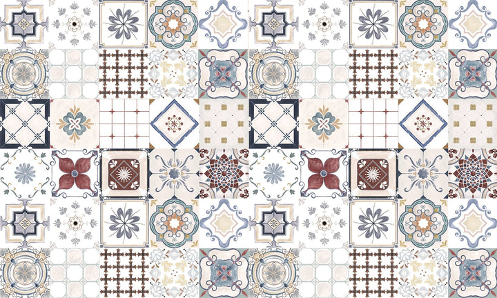Papier peint carreaux de ciment motifs arabesques - Kam et Léon