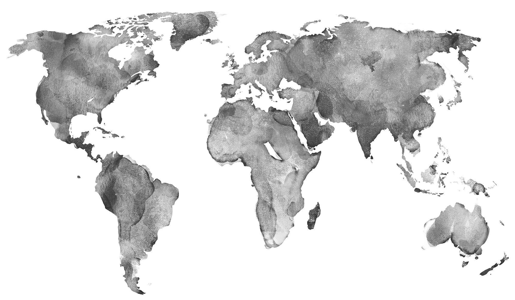 Papier peint carte du monde blanc et gris