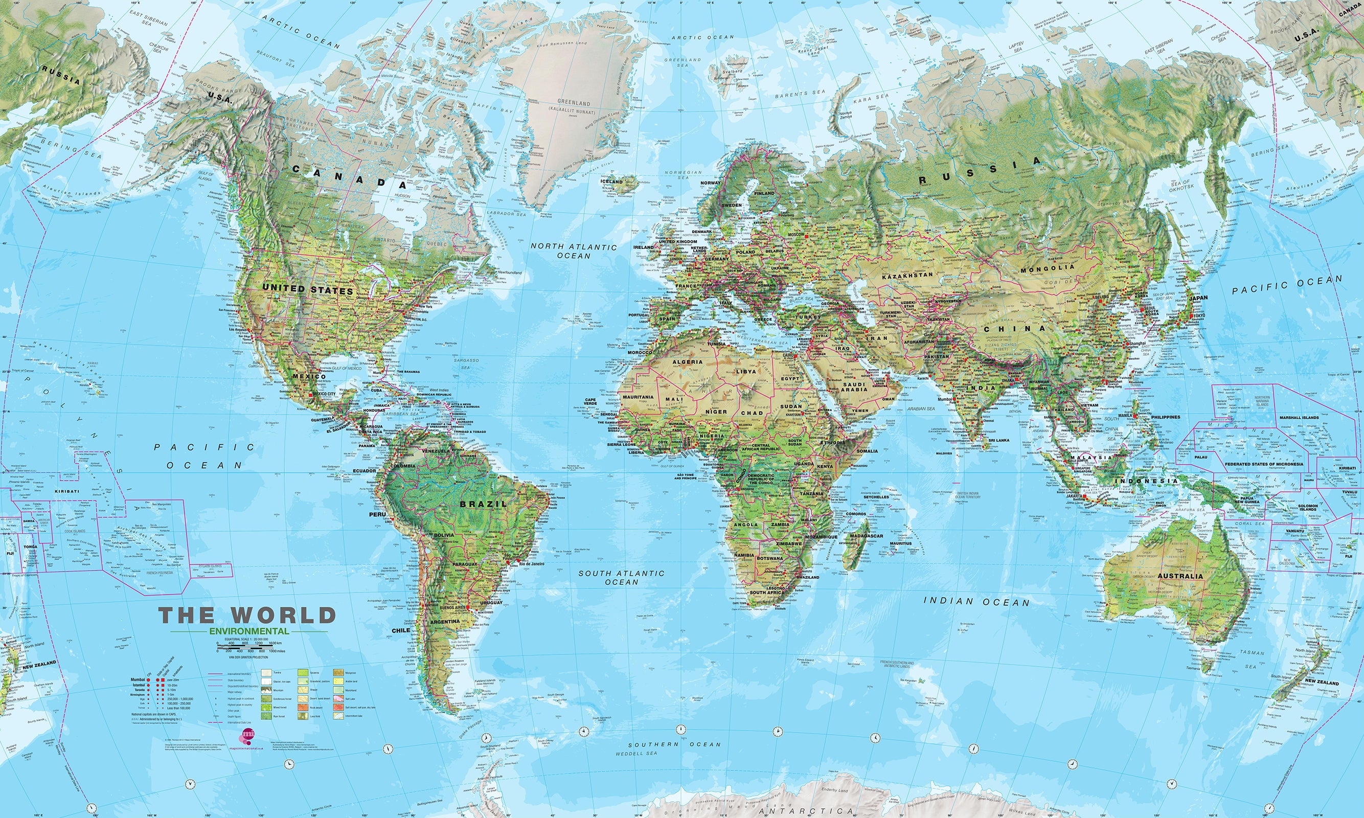 Sfondo classico della carta del mondo