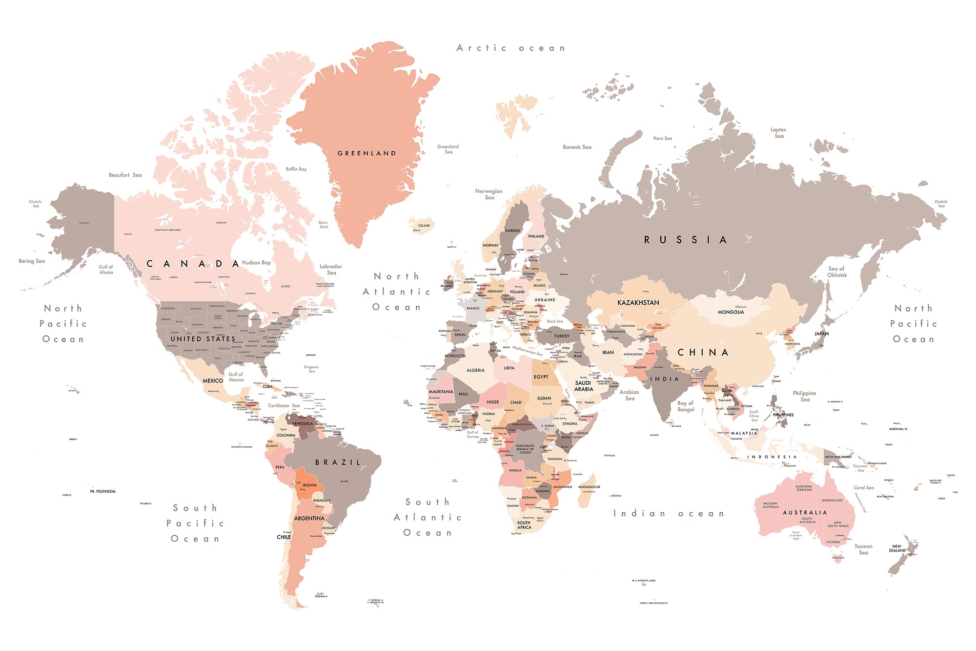 Papier Peint Carte du Monde Pastel