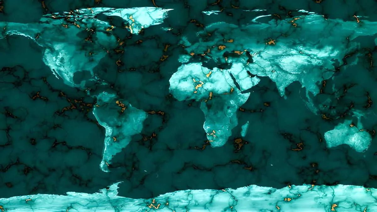Papier peint carte du monde verte