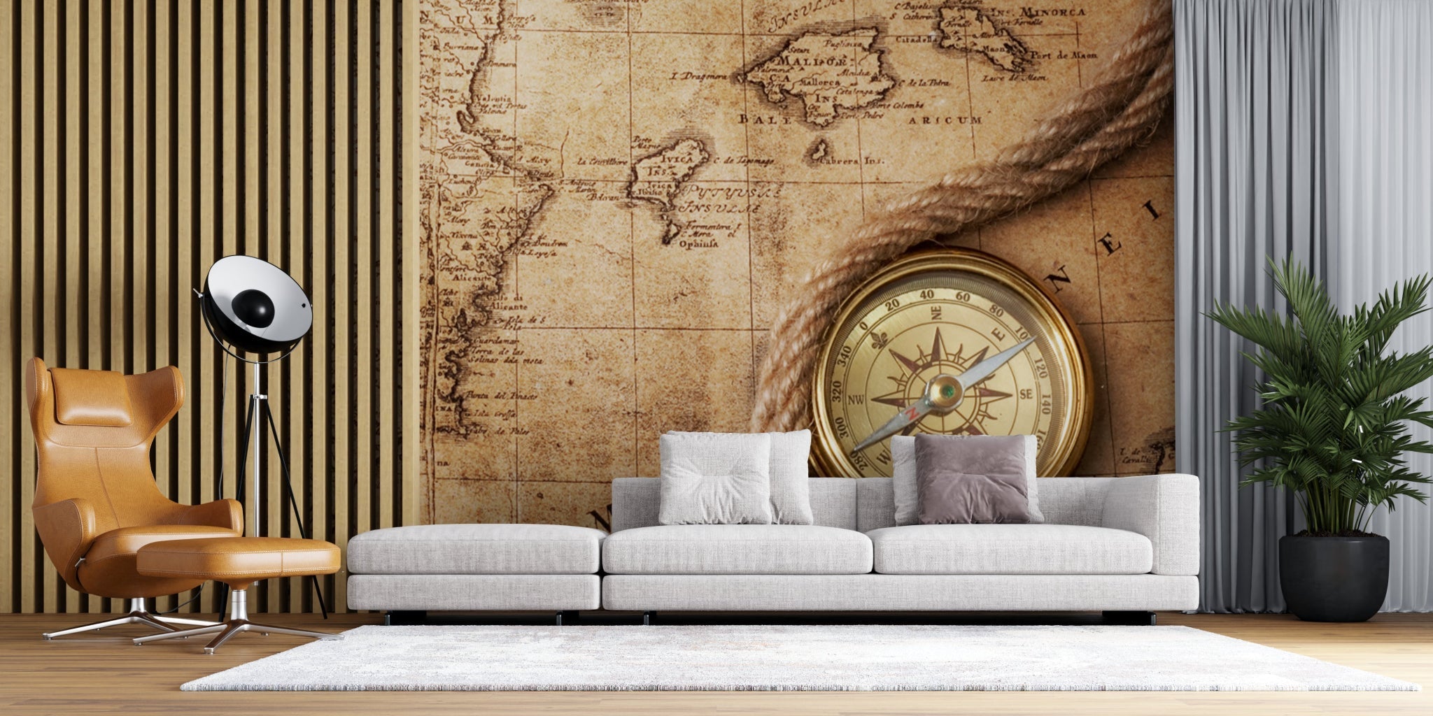 Adventurer Map and Compass Wallpaper