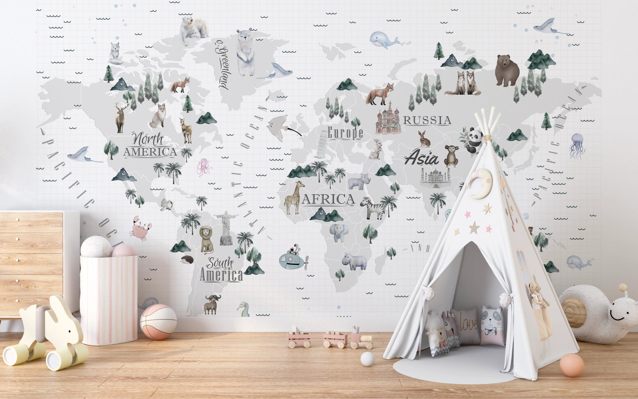 Papier peint carte pour enfant