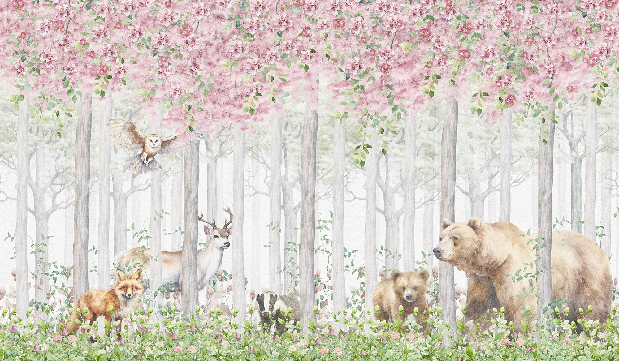 Papier peint cerf dans la forêt