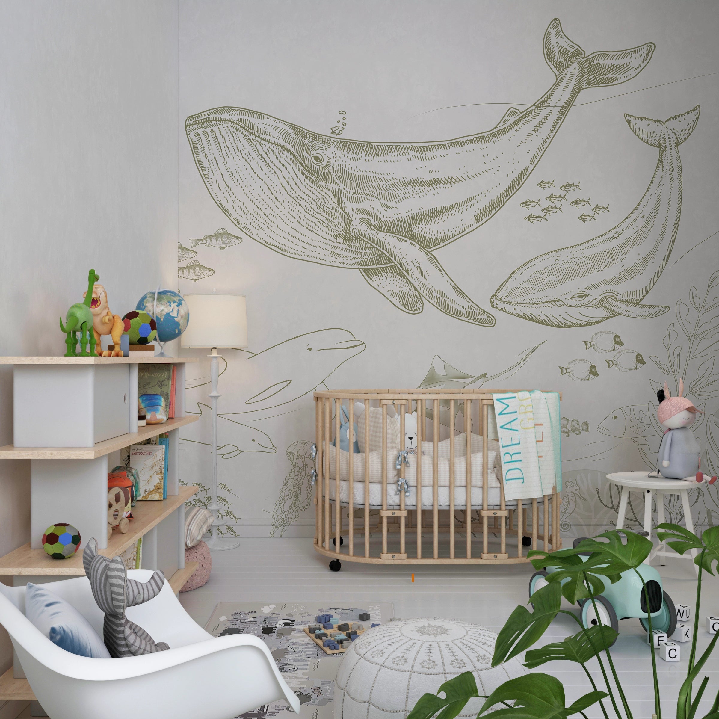 Tapete Kinderzimmer Wale & Ozeane Sanft 