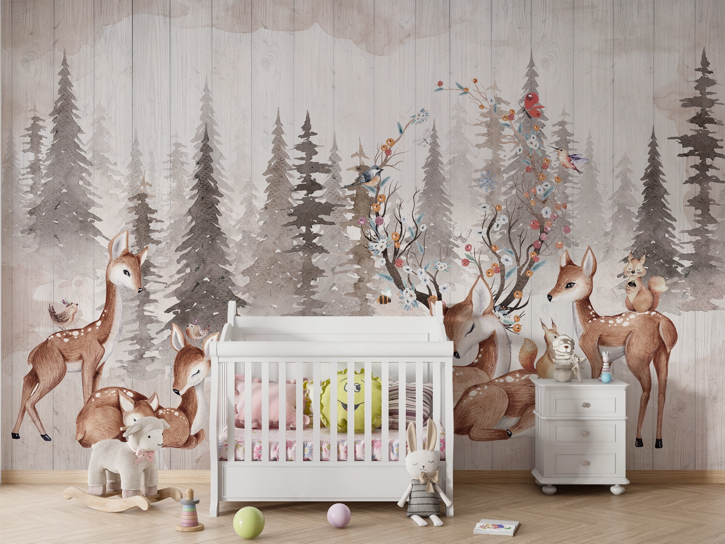 Papier peint Chambre enfant Biches - Kam & Leon