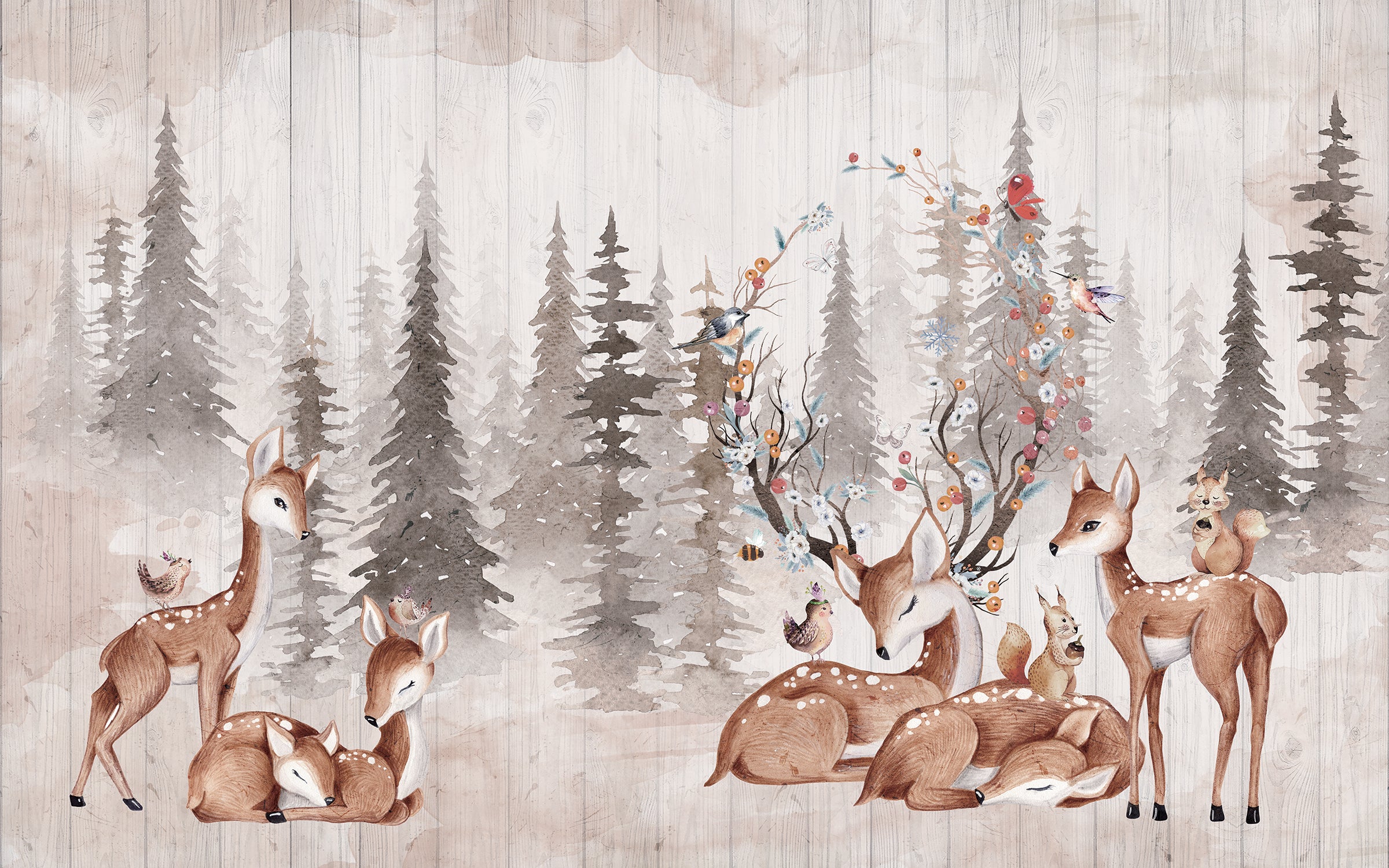 Children's bedroom wallpaper Deer