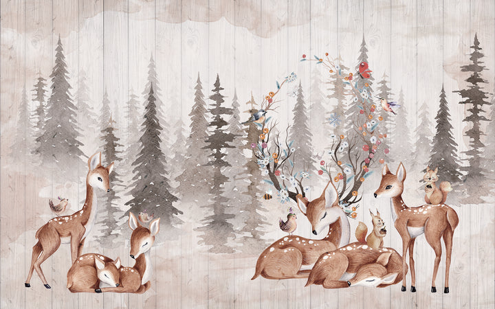 Children's bedroom wallpaper Deer