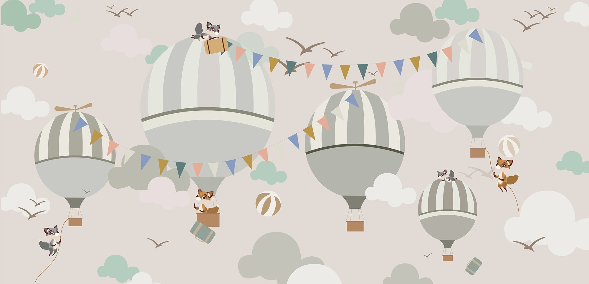 Kinderschlafzimmer Tapete heißer Luftballon