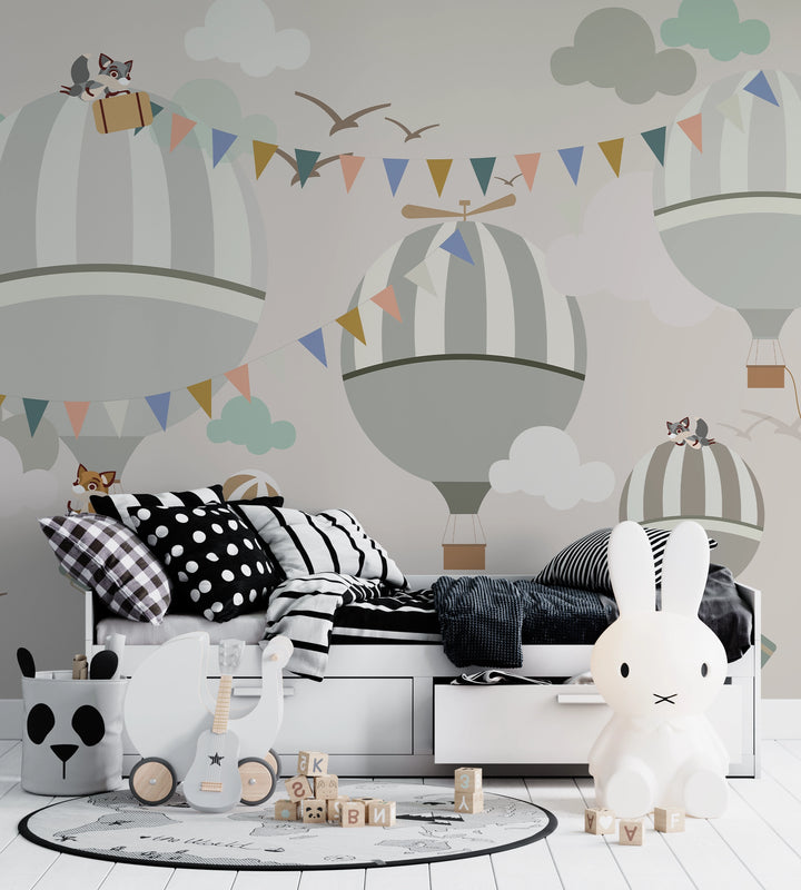 Kinderschlafzimmer Tapete heißer Luftballon