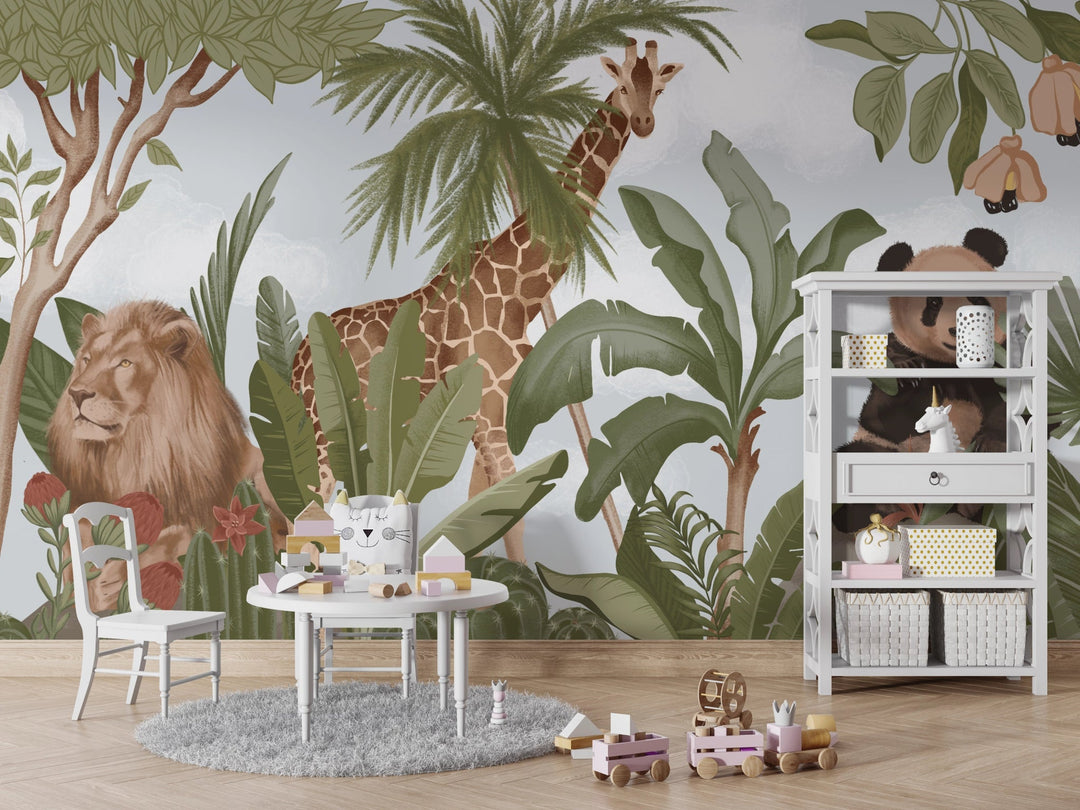 Papier peint chambre enfant Panda et Cie - Kam & Leon