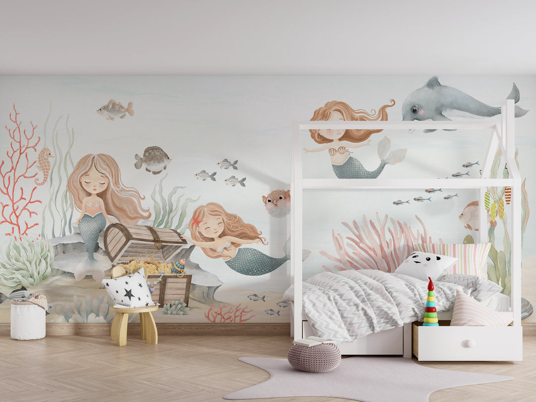 Papier peint chambre d’enfant Trésor des Sirènes