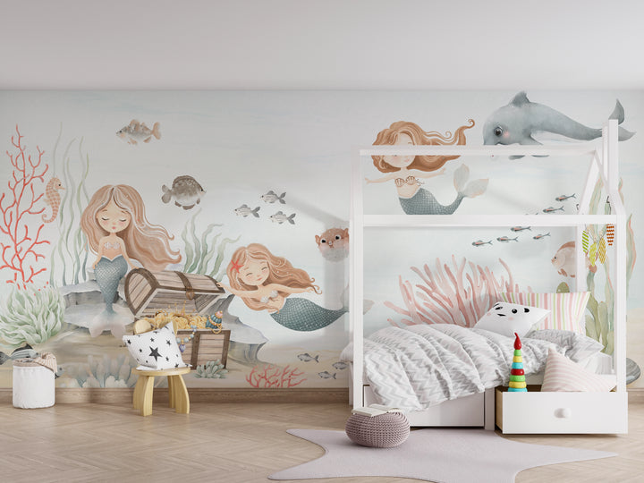 Papier peint chambre d’enfant Trésor des Sirènes