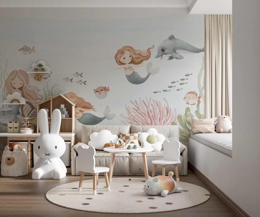 Papier peint chambre d’enfant Trésor des Sirènes