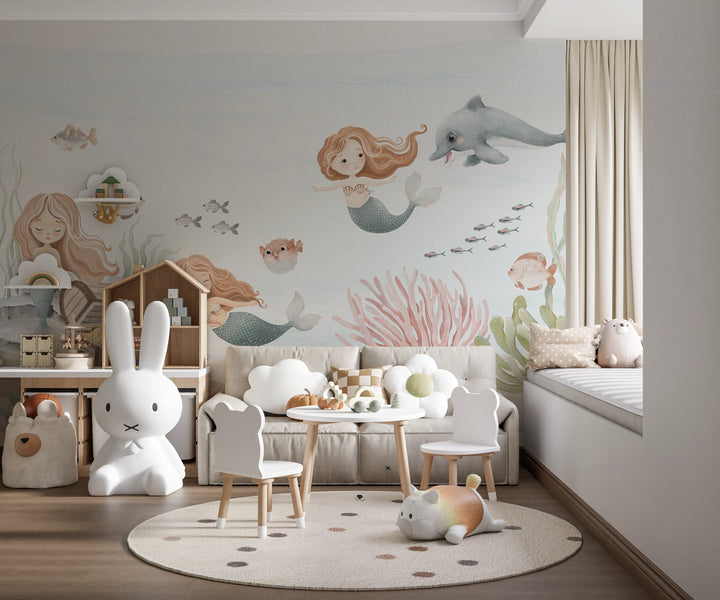 Papier peint chambre d’enfant Trésor des Sirènes