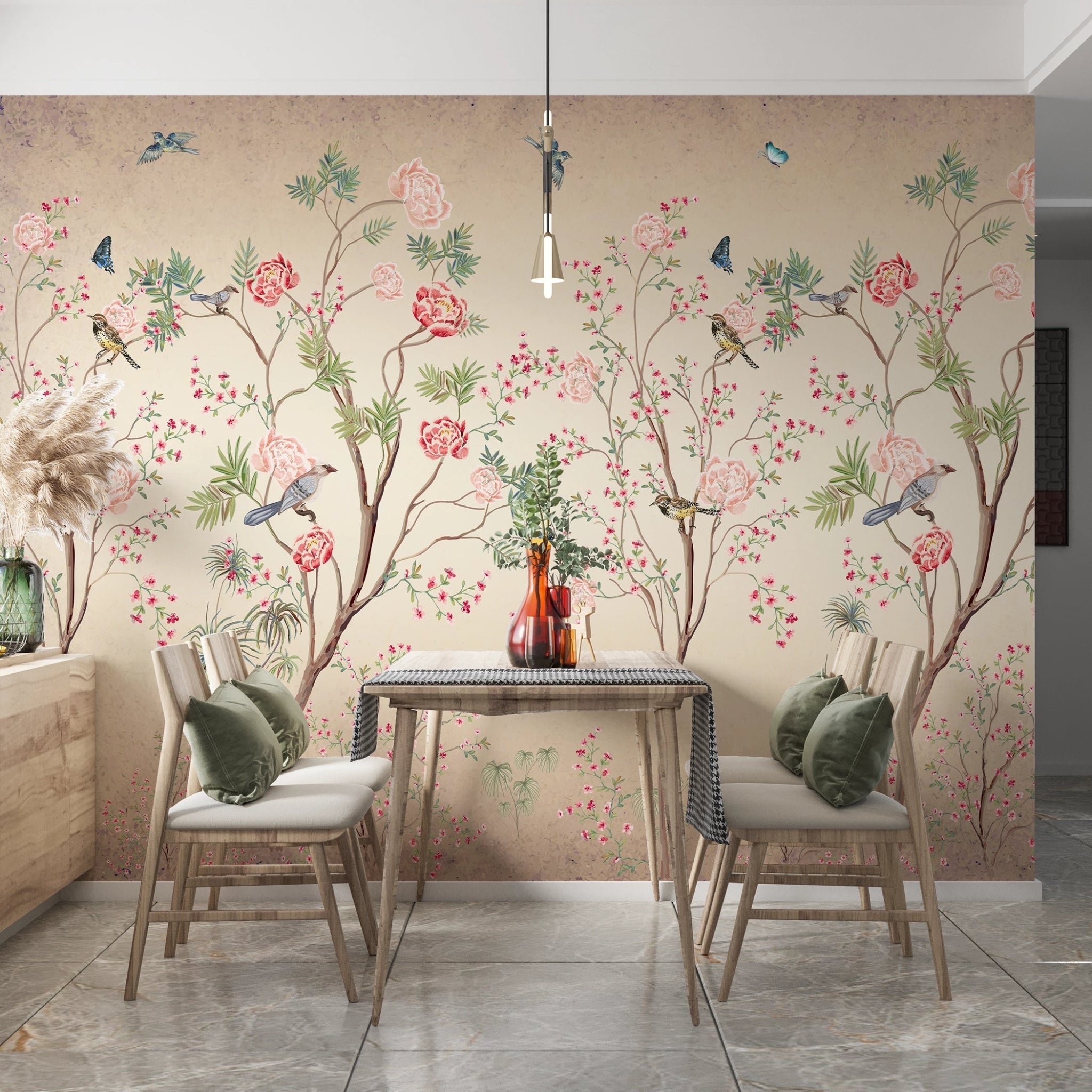 Papier peint Chinoiserie Colibri - Kam & Leon