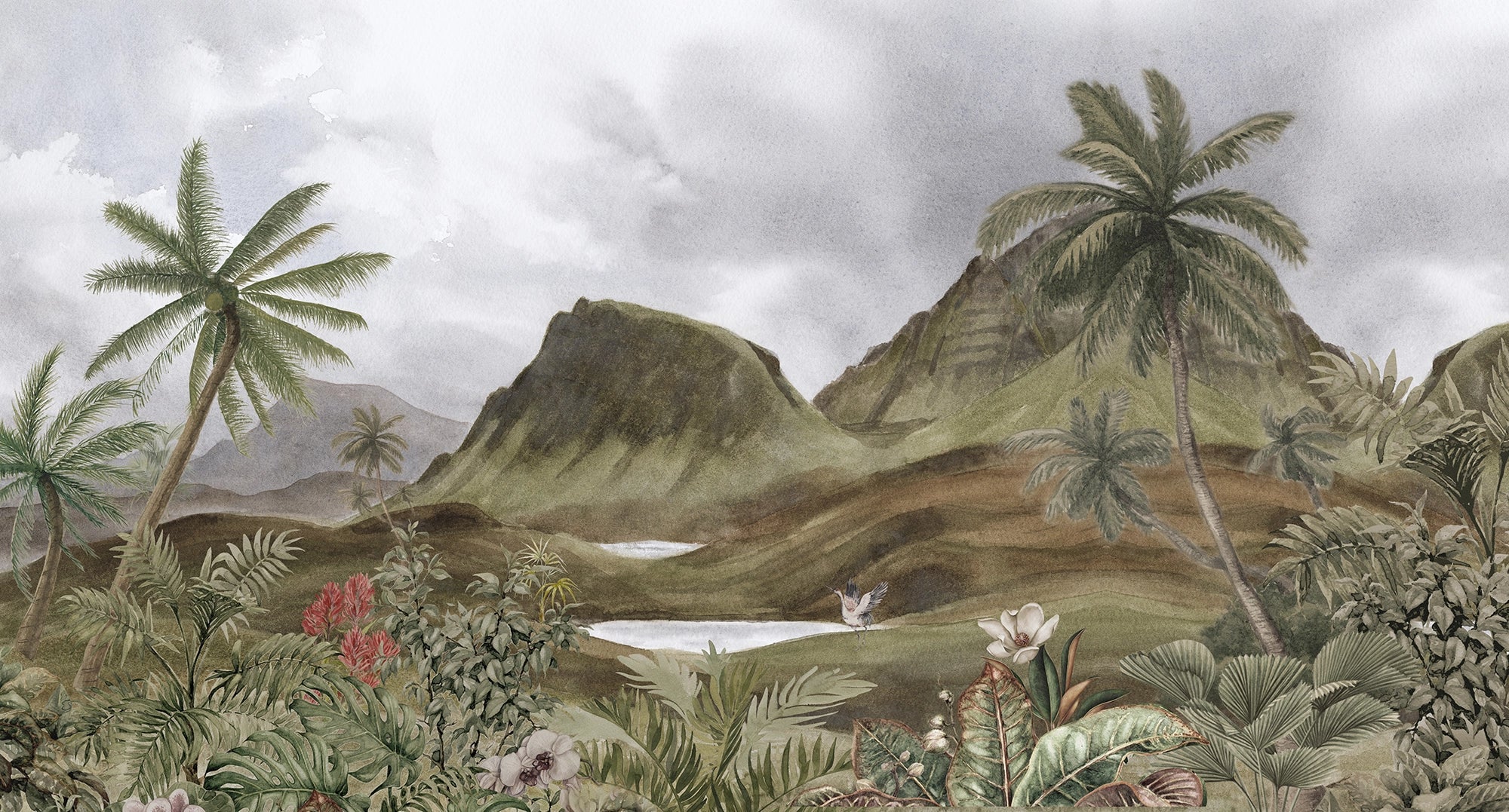 Tropic Mountains Coconut Tapete