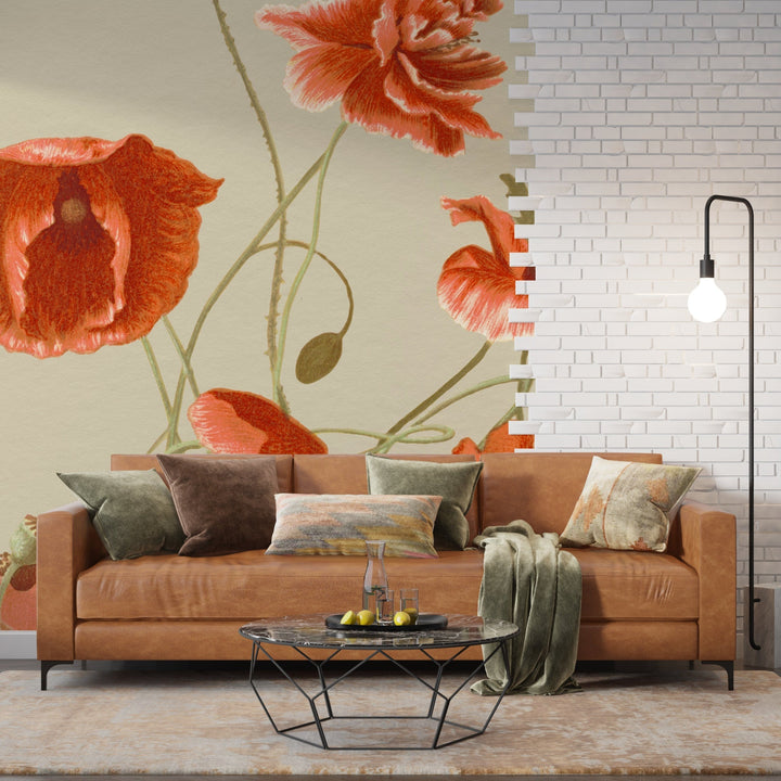 Papier Peint Coquelicot Vintage - Kam & Leon