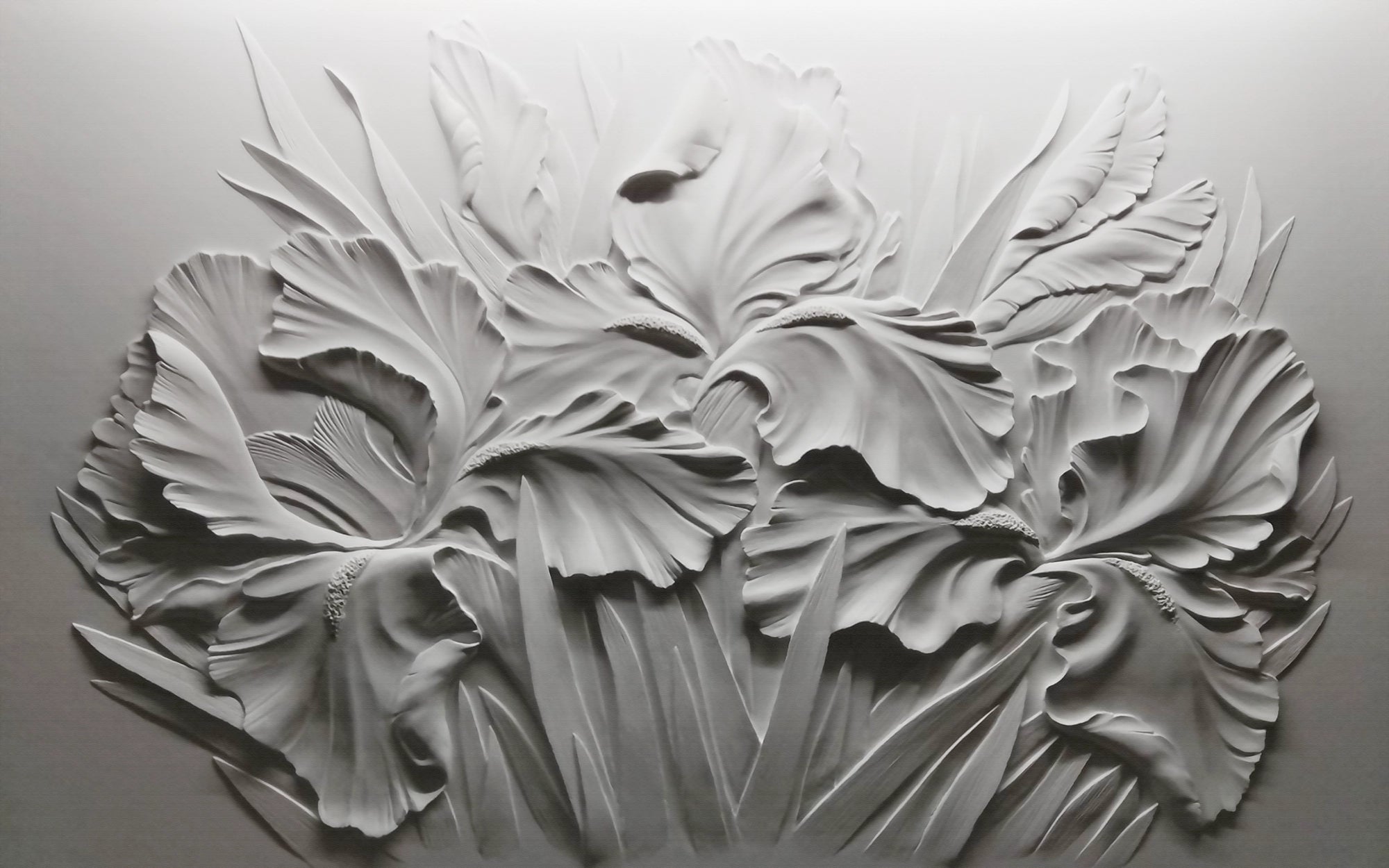 3D effect plaster sculpture wallpaper