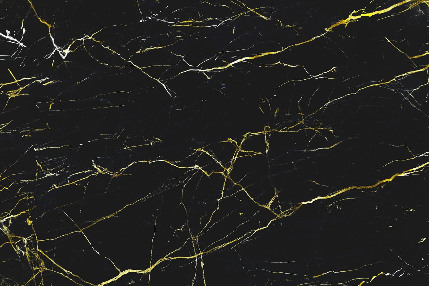 Papier peint effet marbre noir et jaune