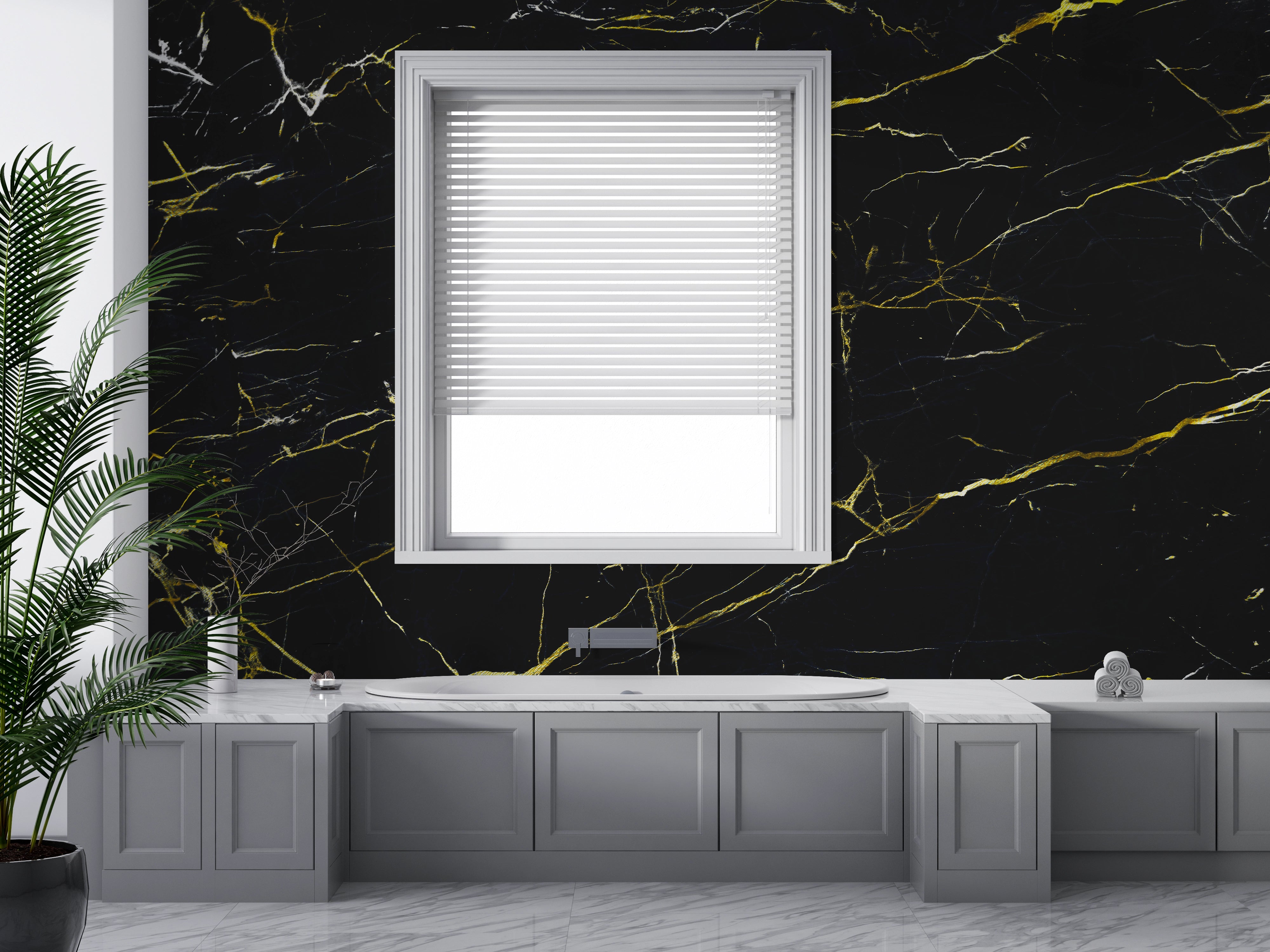 Black and yellow marble effect wallpaper