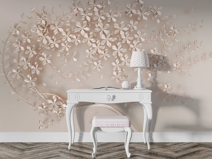 Papier peint Élégance Florale en Relief - Kam et Léon