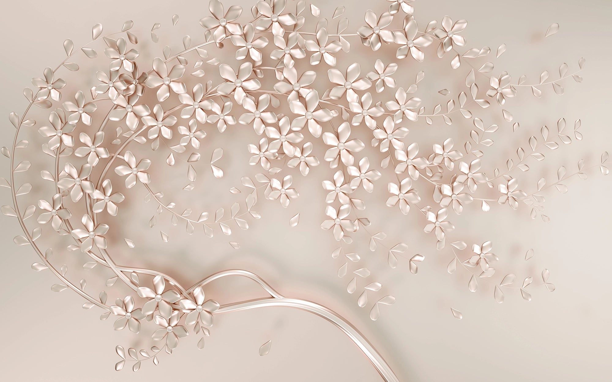 Floral Elegance Embossed Wallpaper