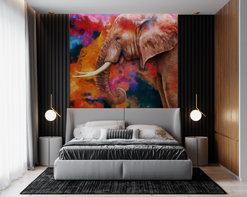 GHENBLT Belle tapisserie murale verticale éléphant avec pompon GHENBLT Belle tapisserie murale verticale éléphant avec pompon