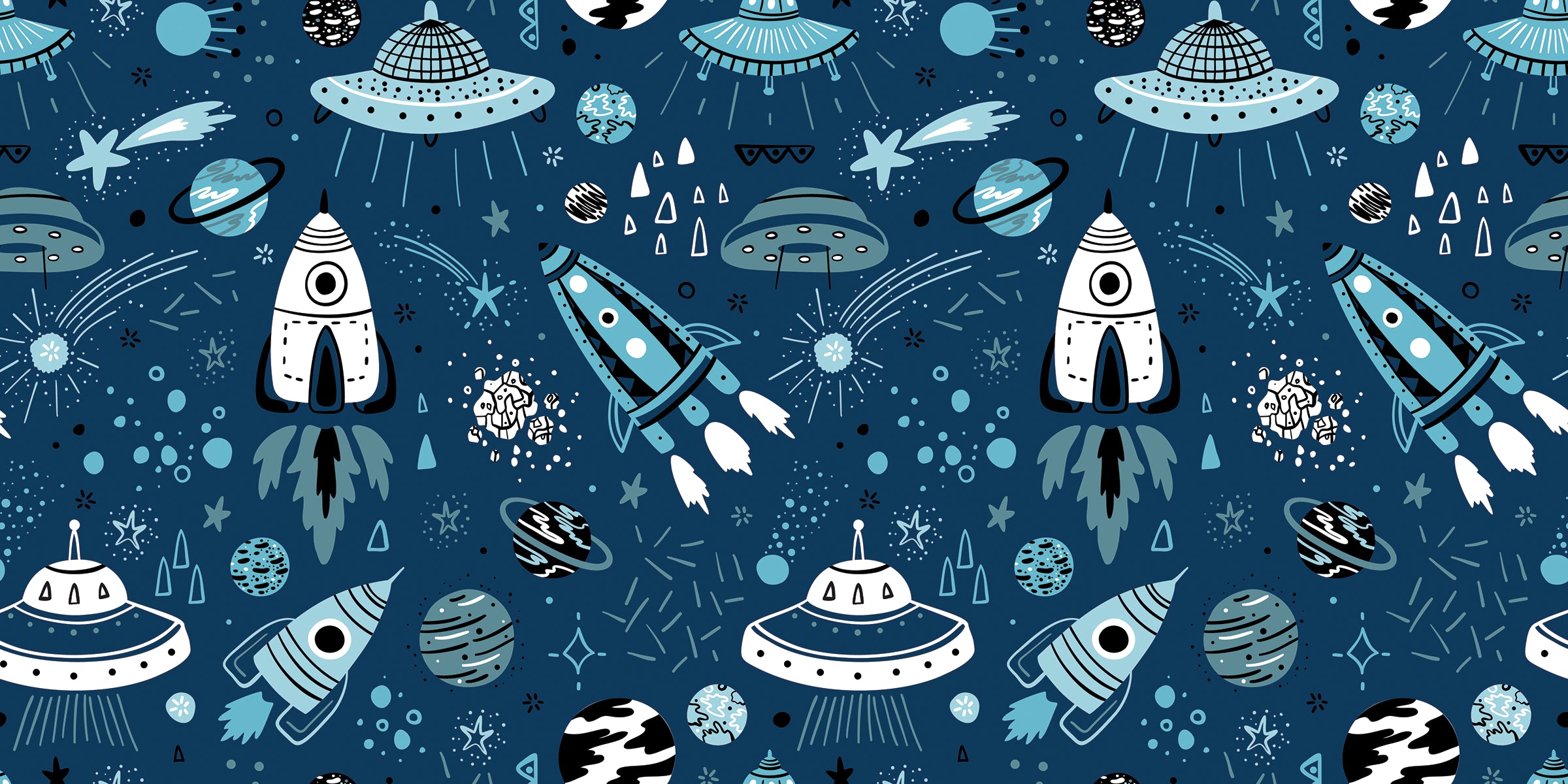 Rockets children's wallpaper