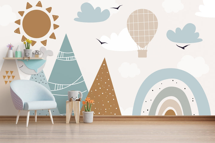 Papier peint enfant Montagne - Kam & Leon