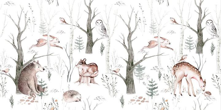 Papier peint enfant petite biche - Kam et Léon