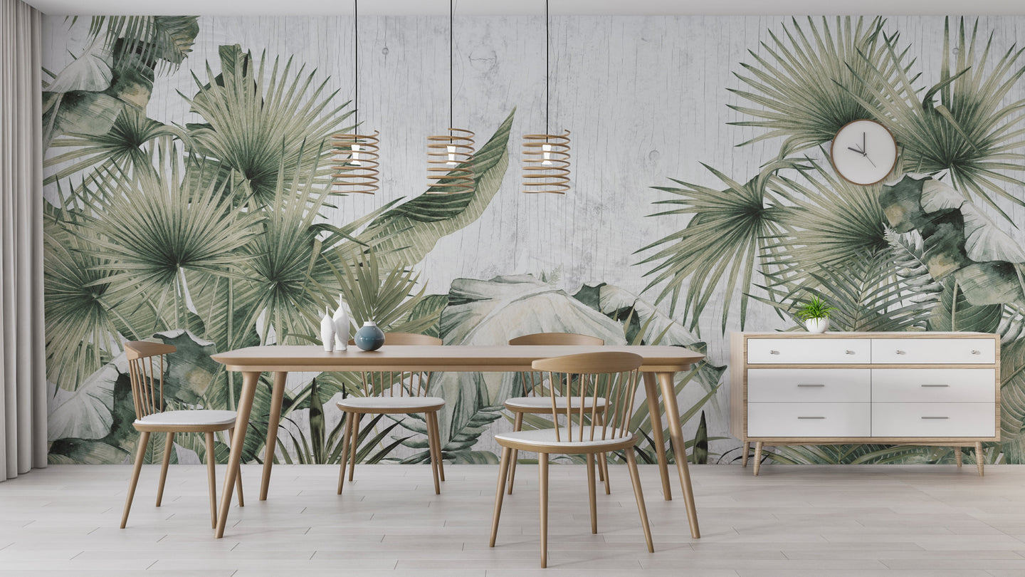 Papier Peint Feuillage Palmier - Kam et Léon