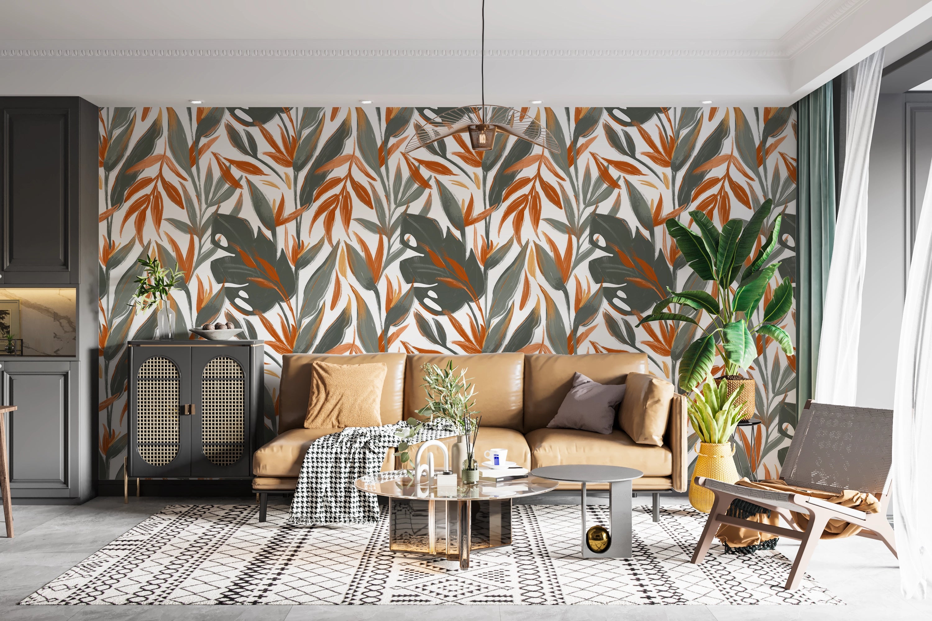 Papier peint Feuillage Solaire