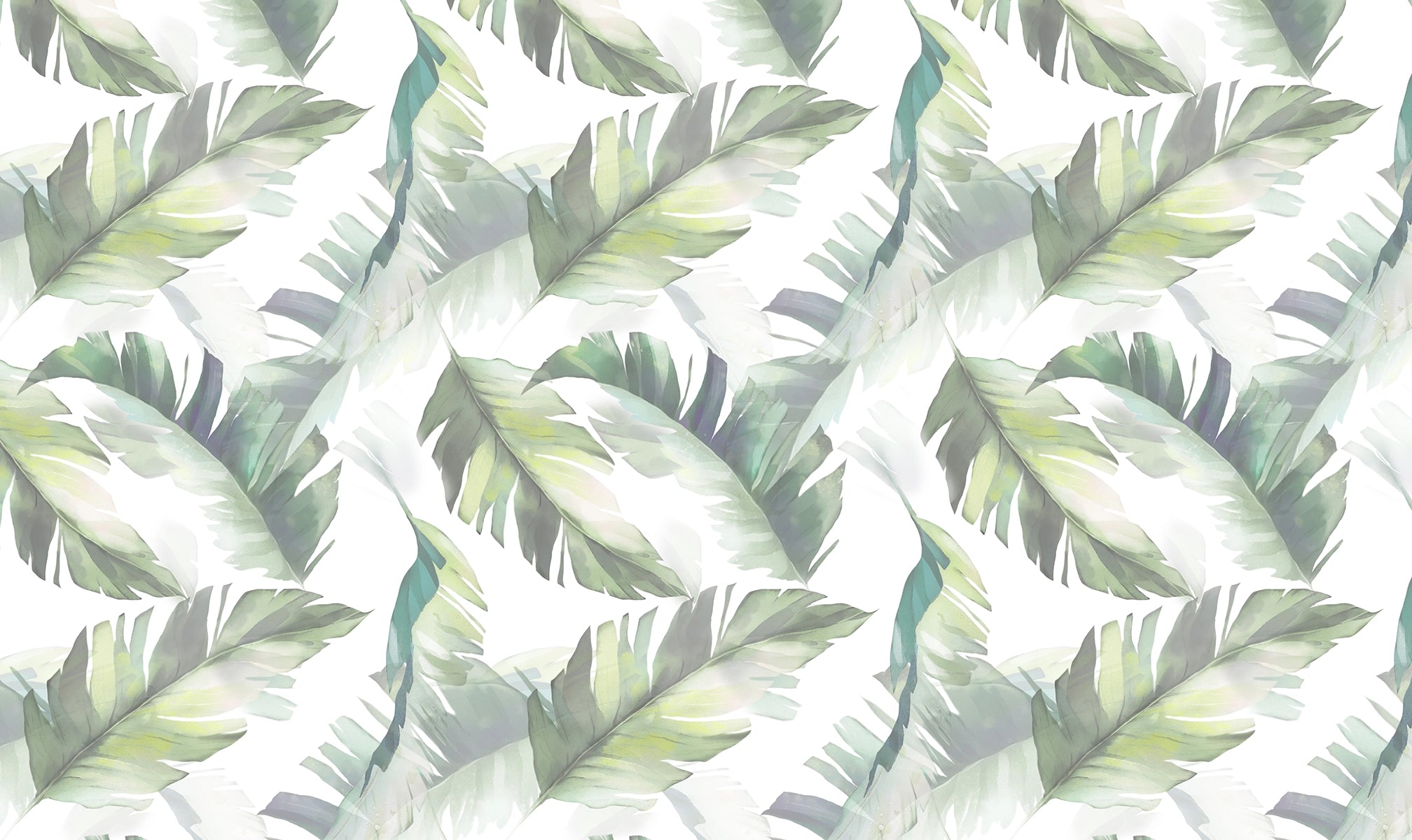 Papier peint Feuilles Tropicales Aquarelle
