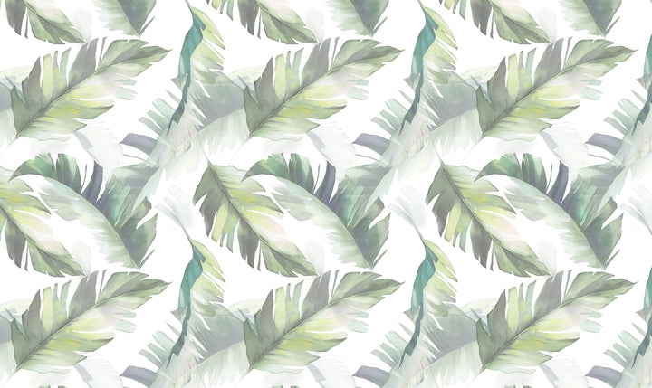 Papier peint Feuilles Tropicales Aquarelle