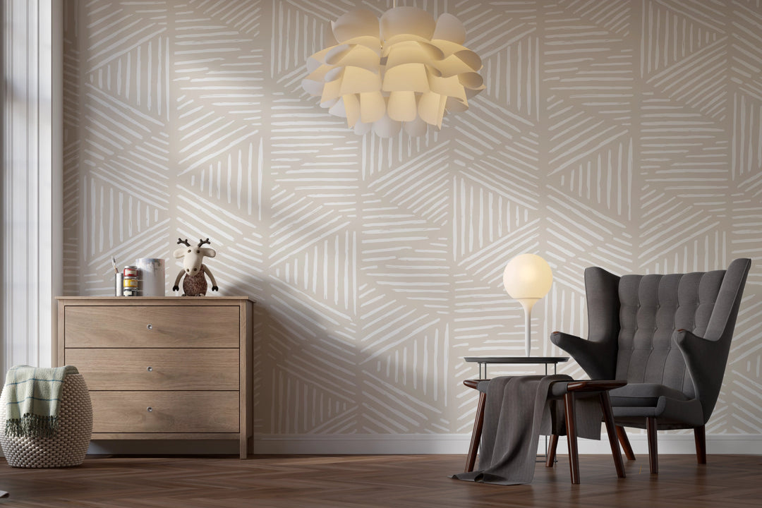 Papier peint figure triangulaire - Kam et Léon