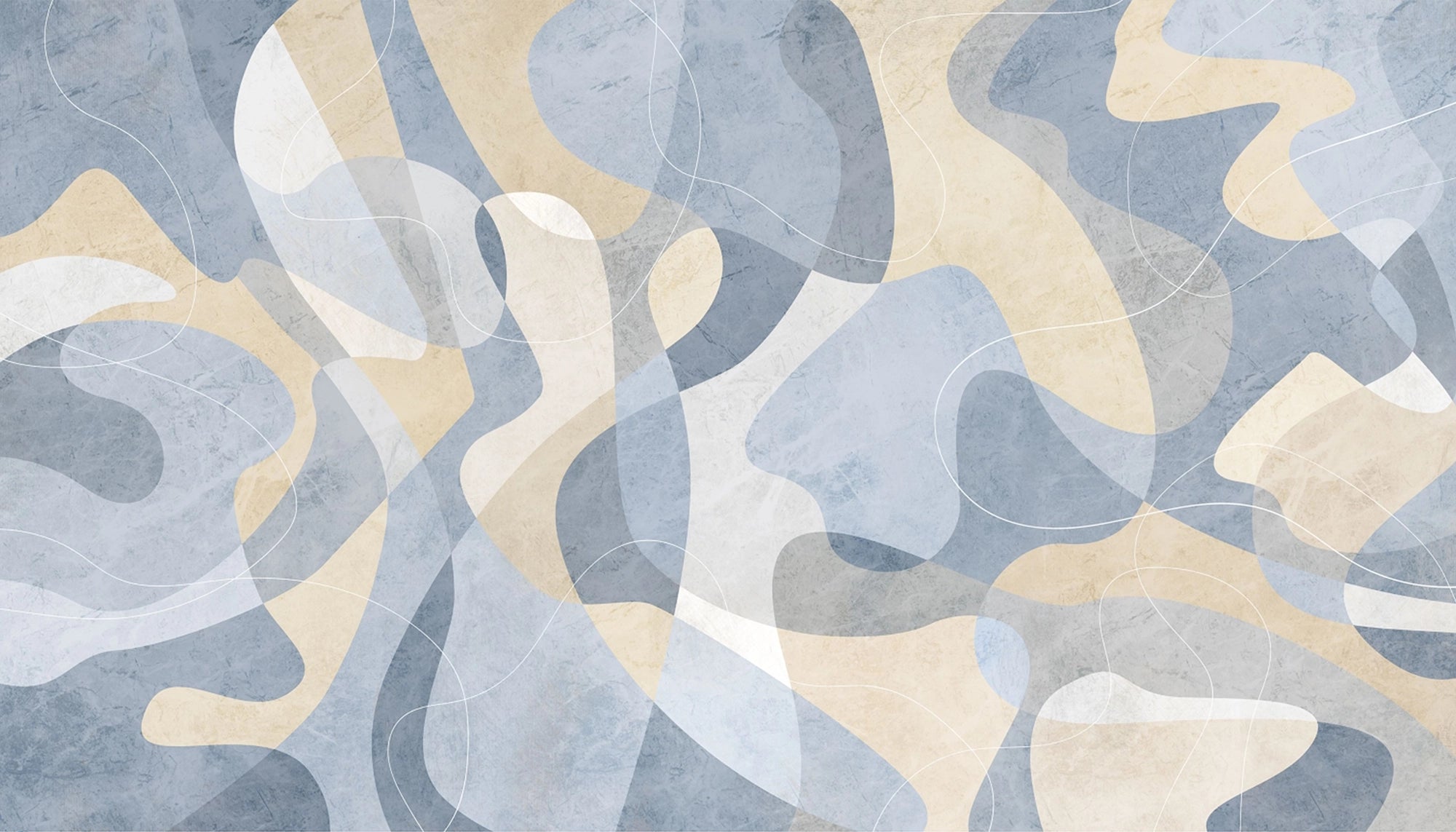 Papier peint figures géométriques abstraites bleues