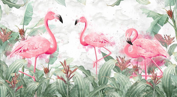 Papier Peint Flamant Rose - Kam et Léon