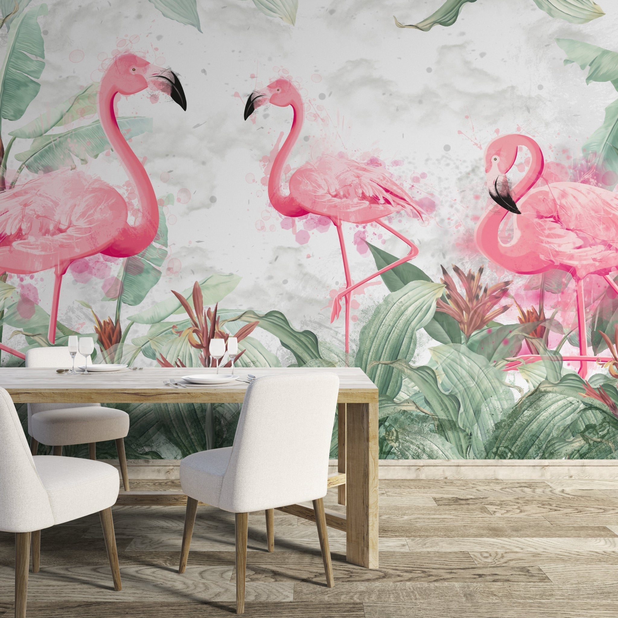 Papier Peint Flamant Rose - Kam & Leon