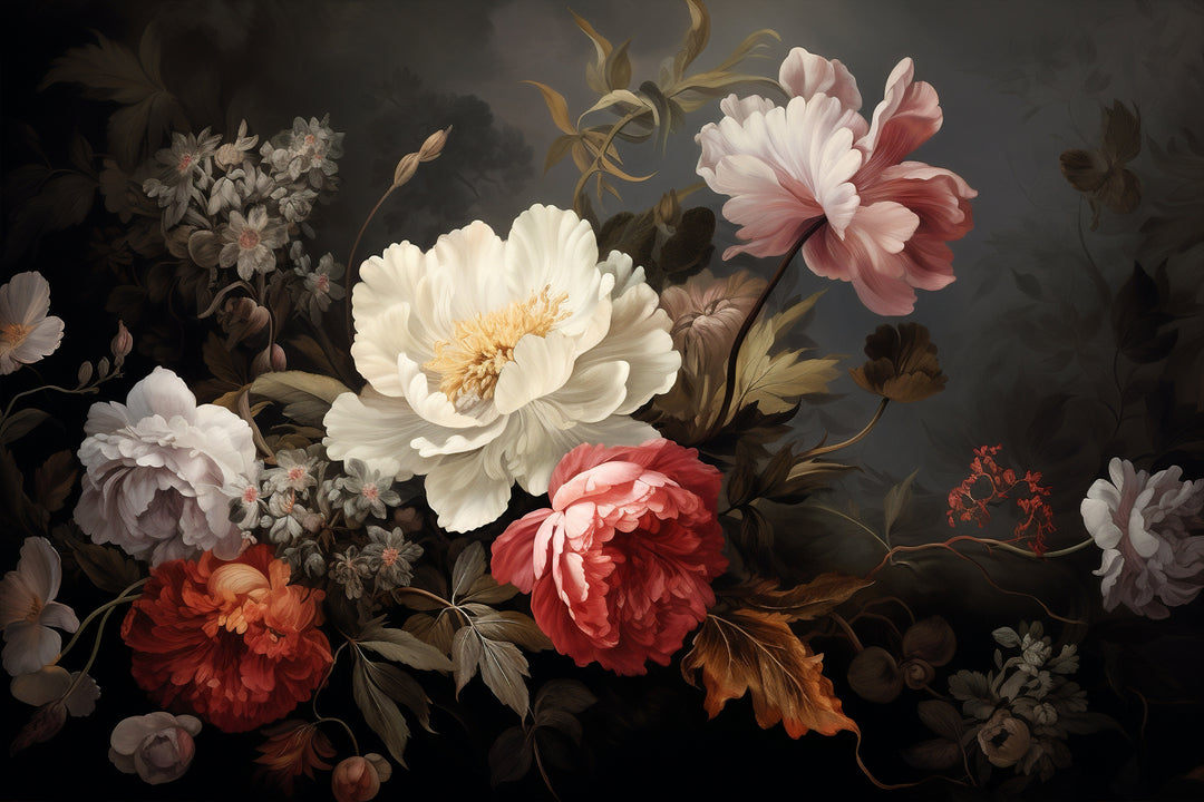 Romantische weiße Blumentapete