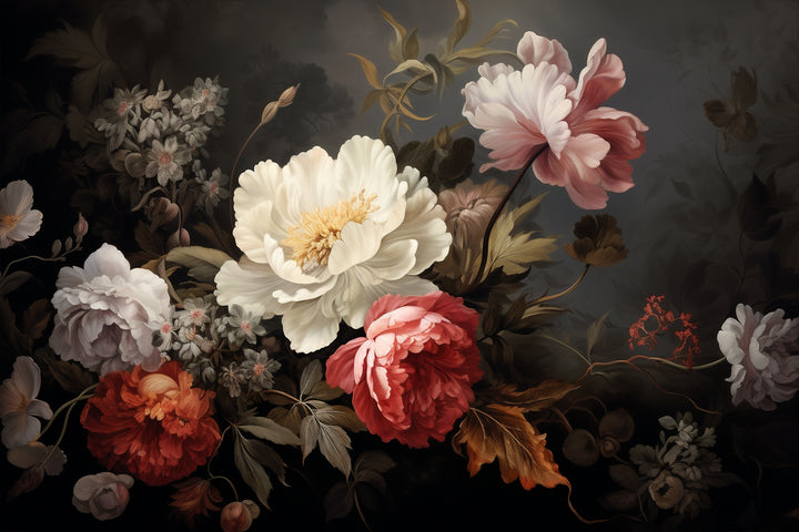 Romantische weiße Blumentapete
