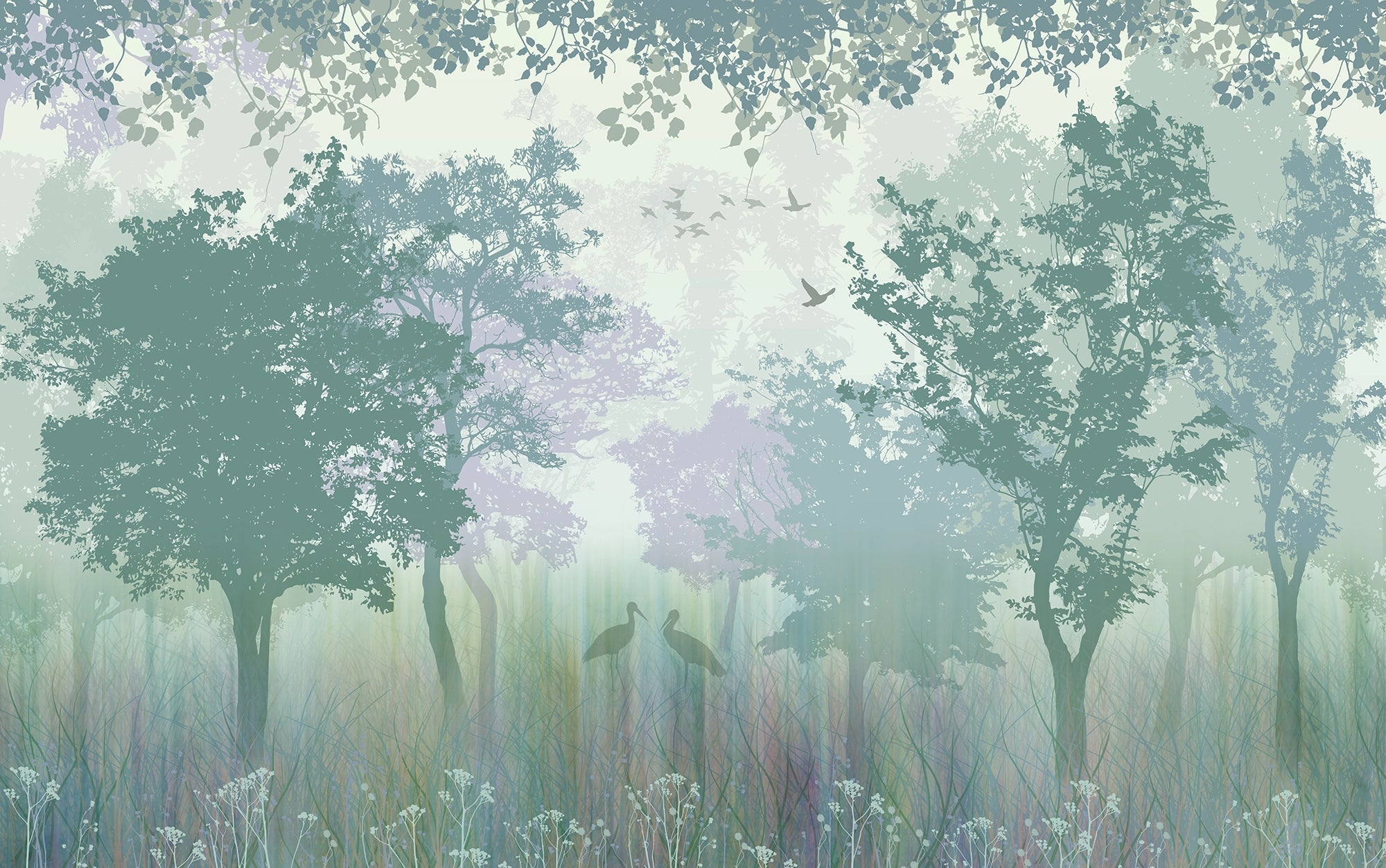 Fondo de pantalla del bosque verde