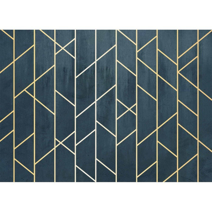 Papier peint géométrique bleu - Kam & Leon