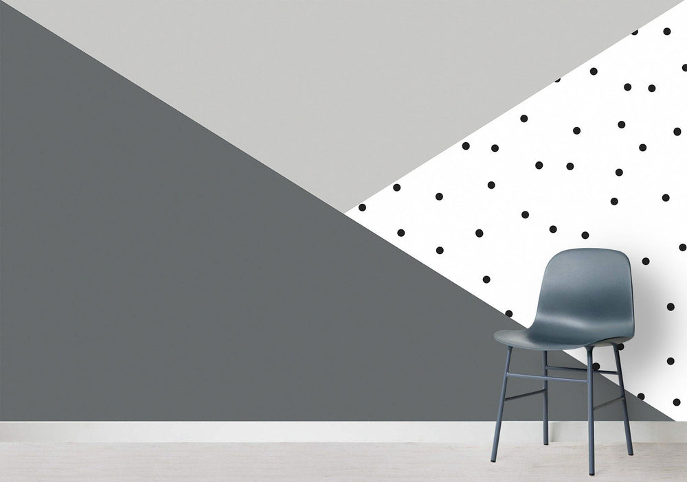 Papier peint géométrique gris - Kam & Leon
