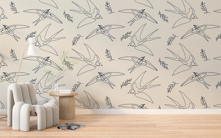 Minimalist Swallows Wallpaper