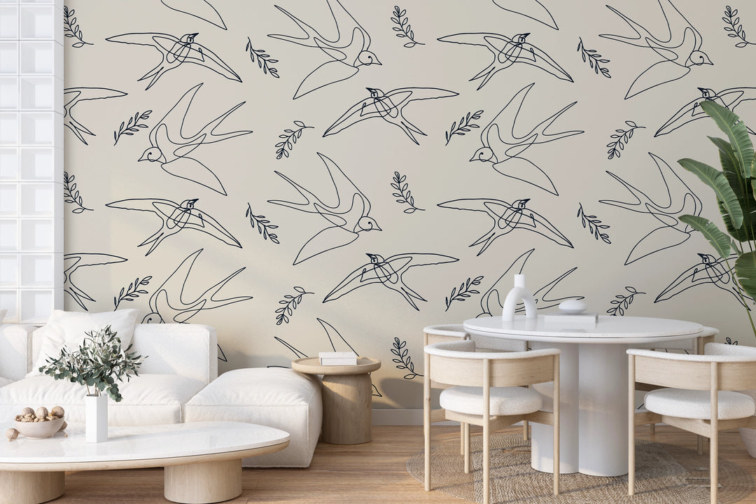 Minimalist Swallows Wallpaper