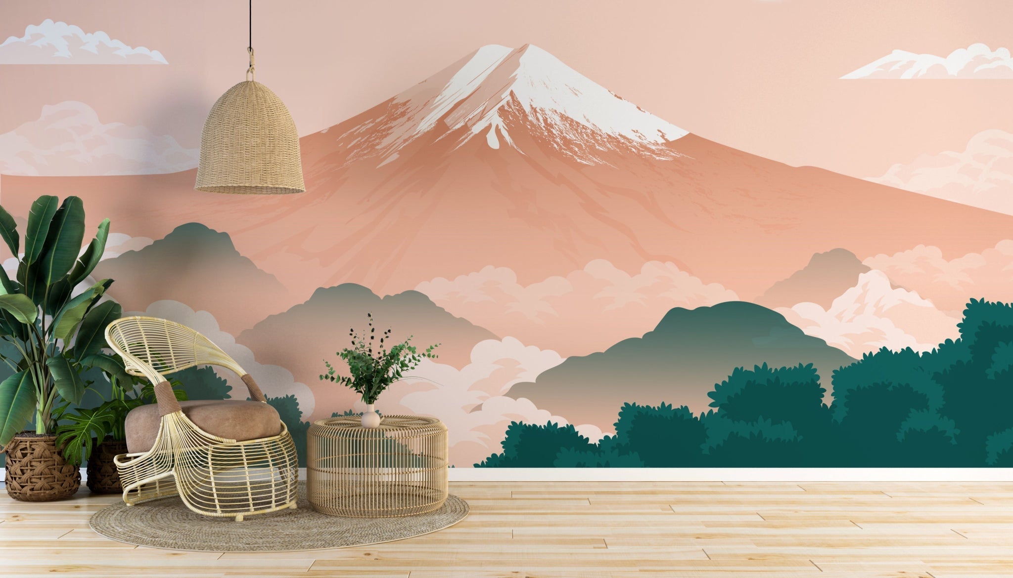 Papier Peint Inspiré des Montagnes Japonaises - Kam & Leon