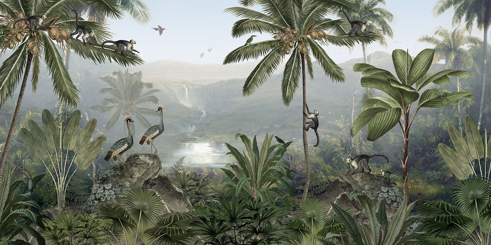 Papier peint Jardin Tropical des Singes