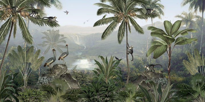 Papier peint Jardin Tropical des Singes