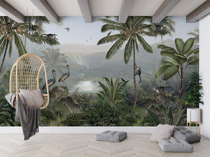 Papier peint Jardin Tropical des Singes